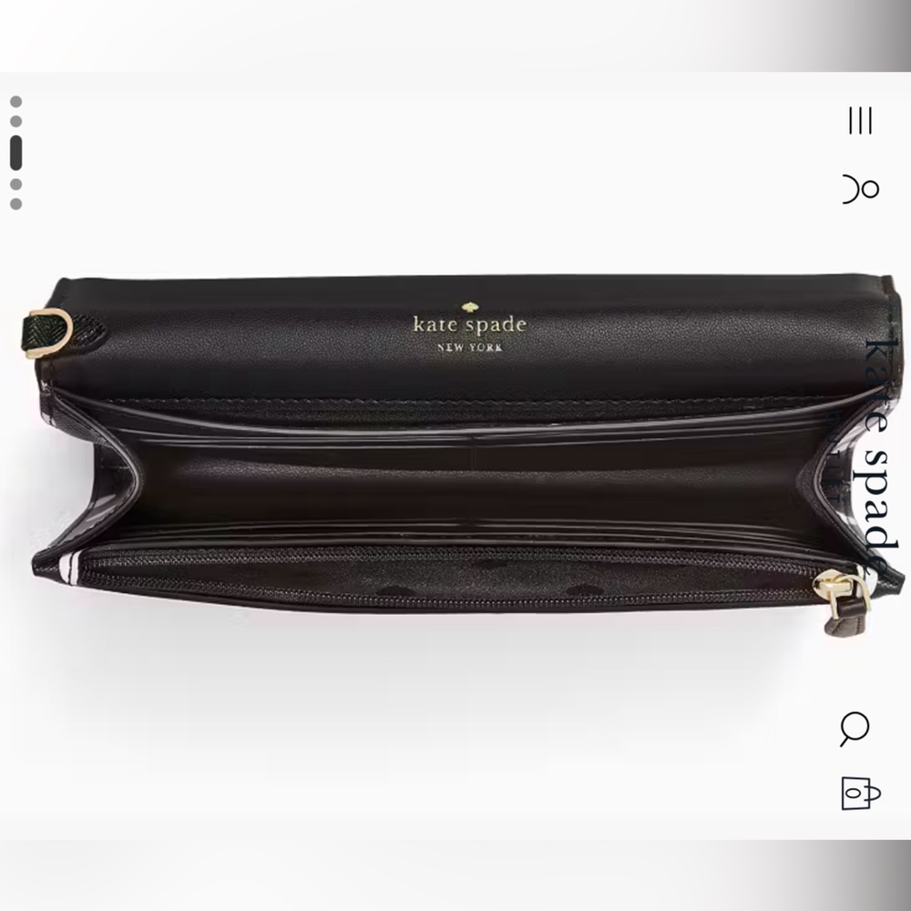 Kate Spade Cheers Black and White Polka Dot Phone Wristlet - Picture 6 of 8